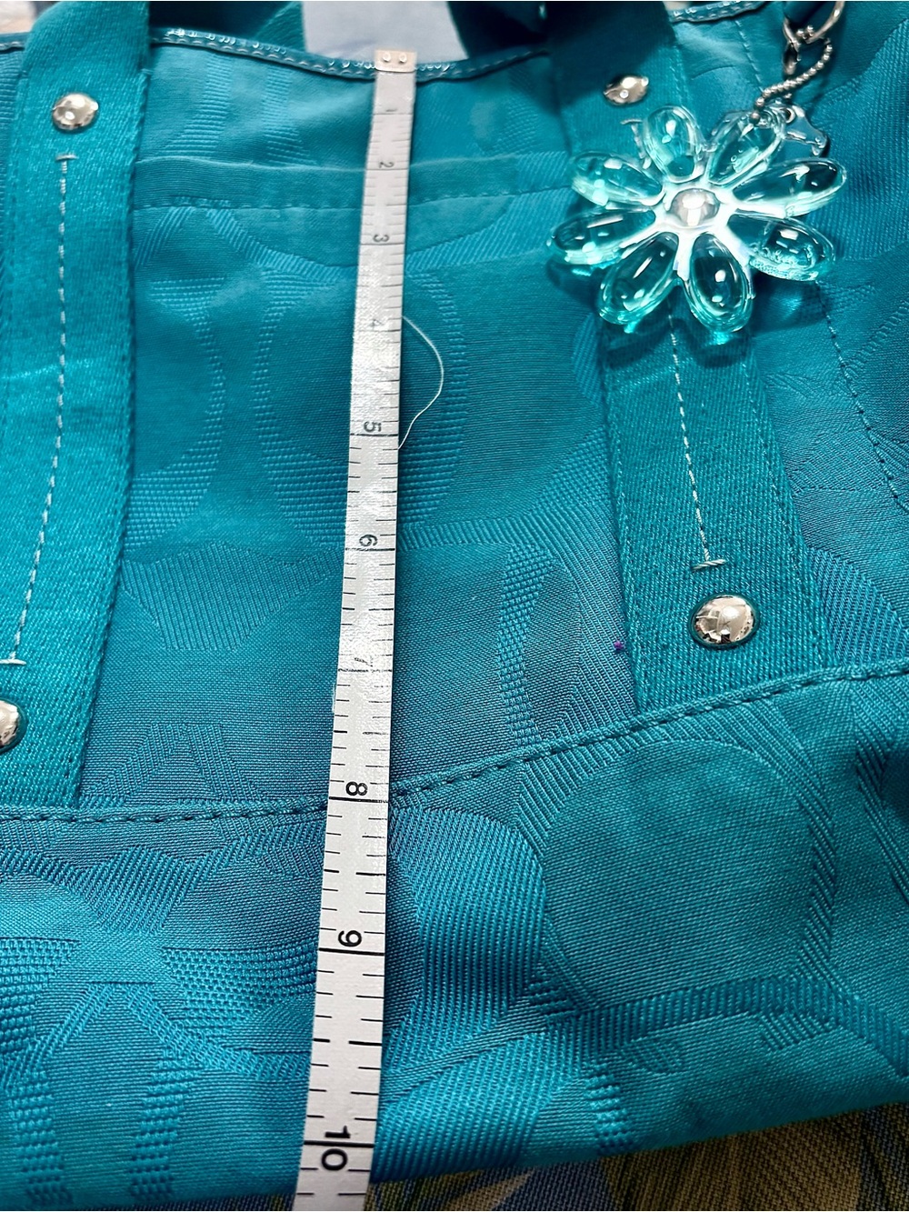 Coach tote in teal - Picture 8 of 9